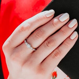 Enchanted Disney 14K White Gold And Yellow Gold with 1/4 CTTW Cinderella Ring